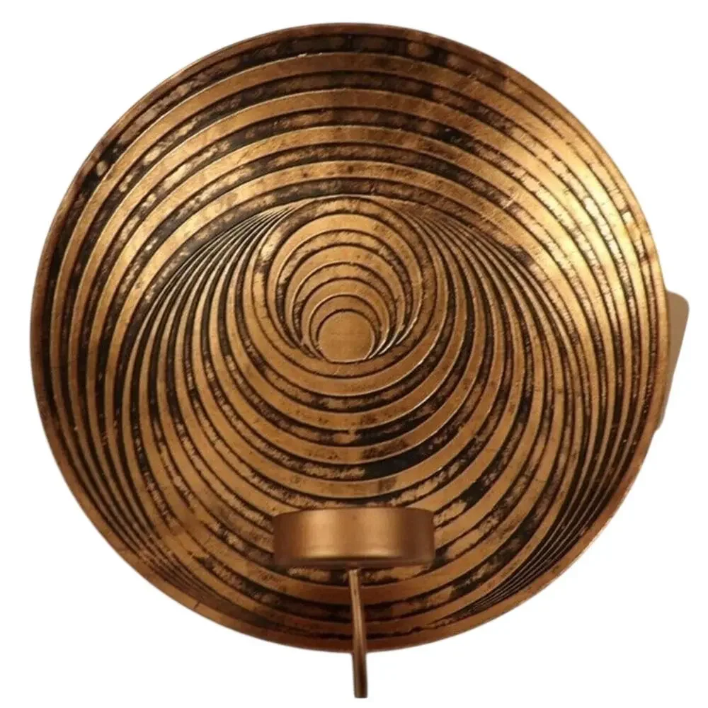 Copper Iron Plate Wall Sconce Tealight Candle Holder Etched Decor